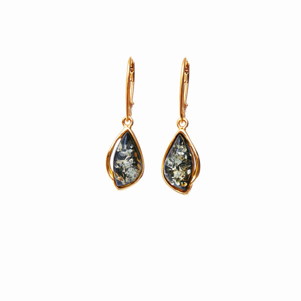 Celine gold-plated earrings with green amber