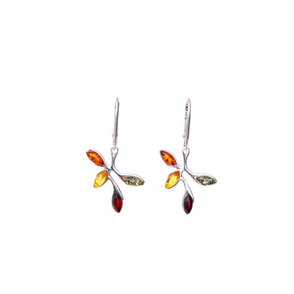 Leaf earrings silver M