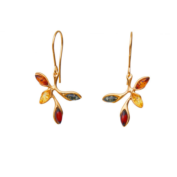 Leaf earrings gold-plated M