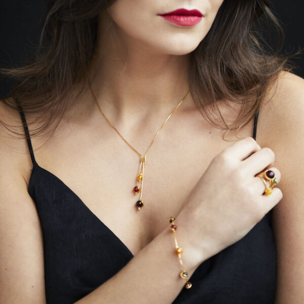 Sophia gold-plated bracelet with amber