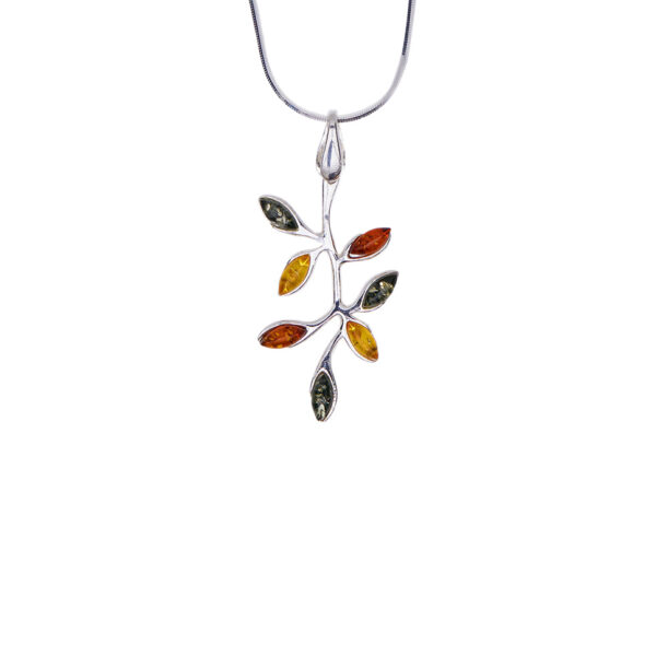 Leaf necklace silver L