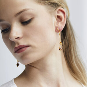 Sophia gold-plated earrings with amber