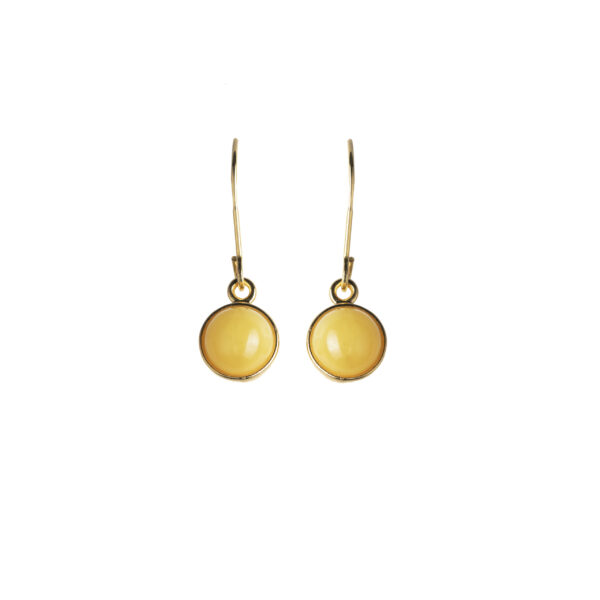 Milky amber earrings gold plated with silver