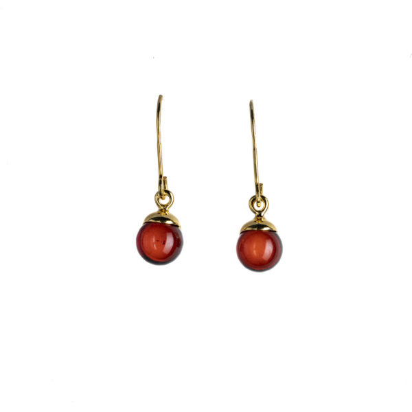 Classy earrings with cherry amber
