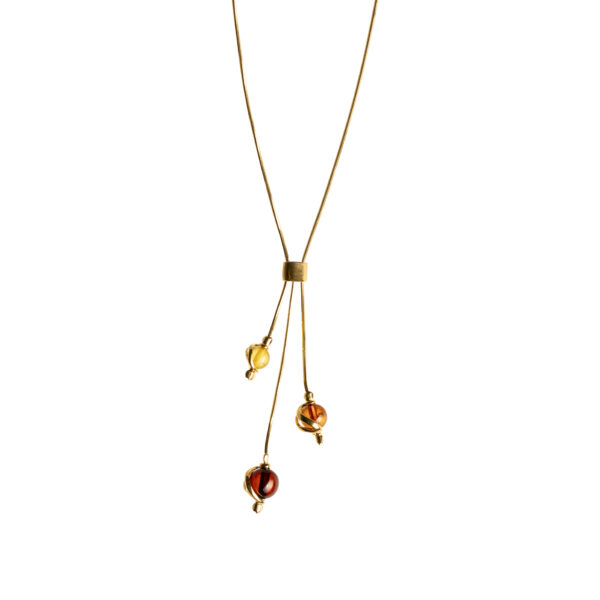 Sophia gold-plated necklace with amber