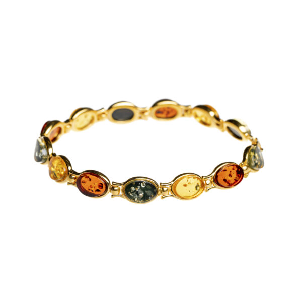 Gold plated bracelet with baltic amber