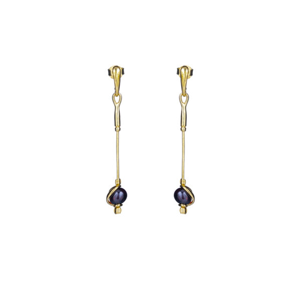Sophia gold-plated earrings with cherry amber