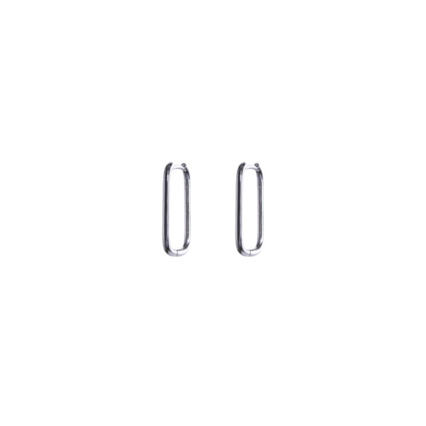 Silver rectangular earrings
