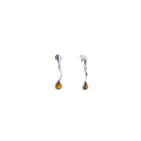 Cherry silver earrings with amber