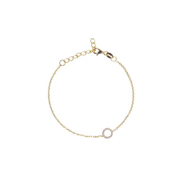 Gold bracelet with zirconia stones