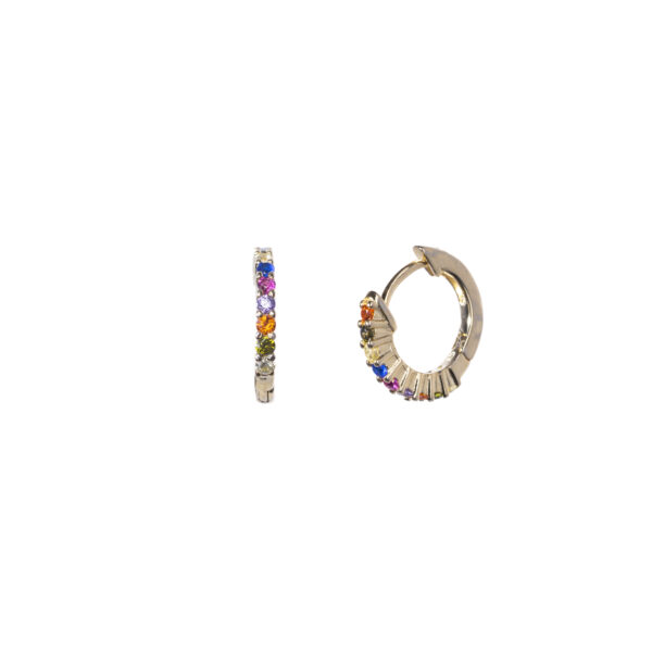 Rainbow 12mm hoops gold-plated