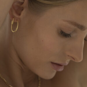 Twist hoop earrings 24mm gold-plated