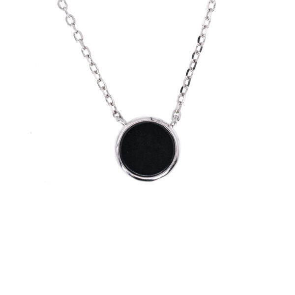 Silver necklace with onyx