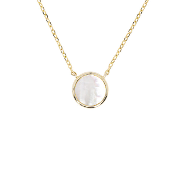 Gold necklace with mother of pearl