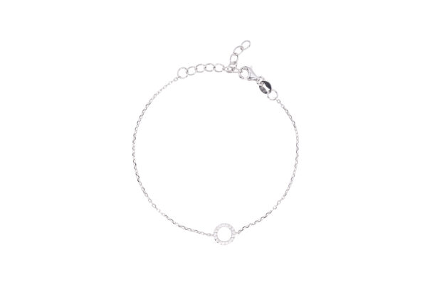 Silver bracelet with zirconia stones