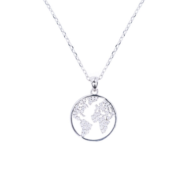 Globe silver pendant