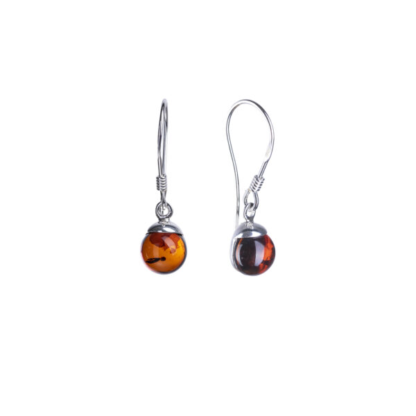 Diana silver earrings with amber