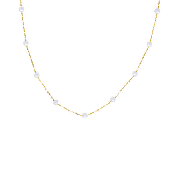 Gold necklace with freshwater pearls
