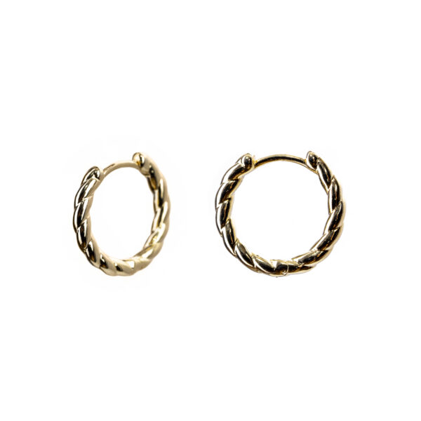 Twist hoop earrings 16mm gold-plated