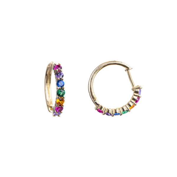 Rainbow 17mm hoops gold-plated