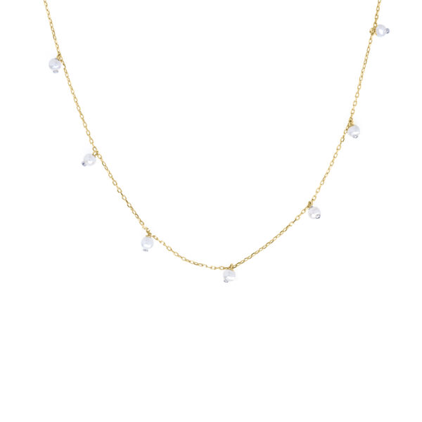 Gold necklace with freshwater pearls
