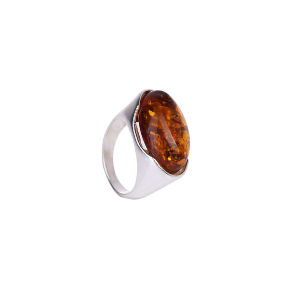 Eline massive ring with amber