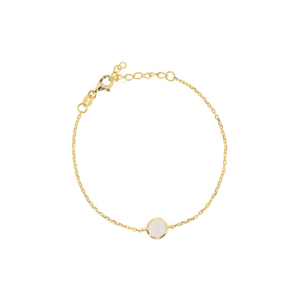 Gold bracelet with mother of pearl