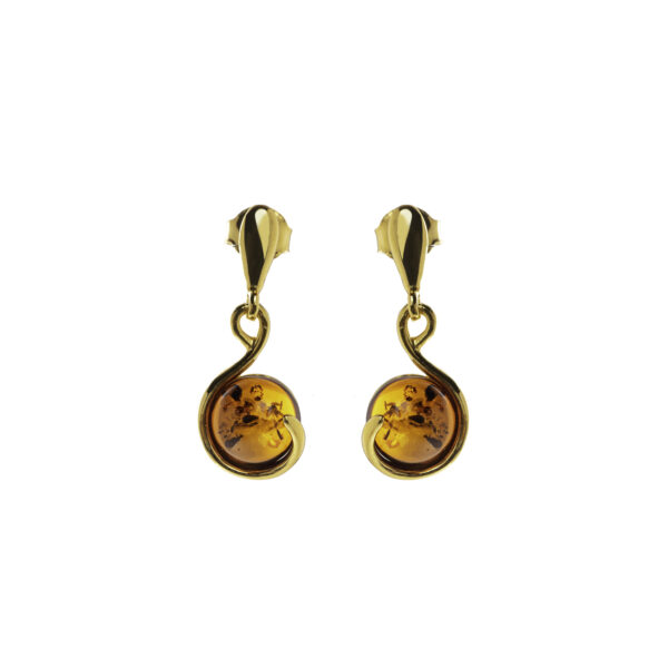 Amore gold-plated earrings with amber