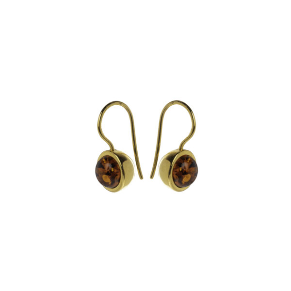 Grace gold-plated earrings with cognac amber