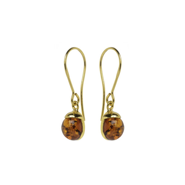 Diana gold-plated earrings with amber