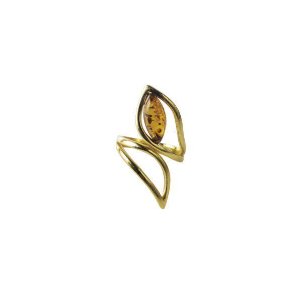 Celine gold-plated ring with amber