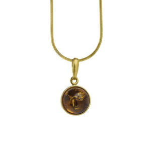 Chloe gold-plated necklace with cognac amber