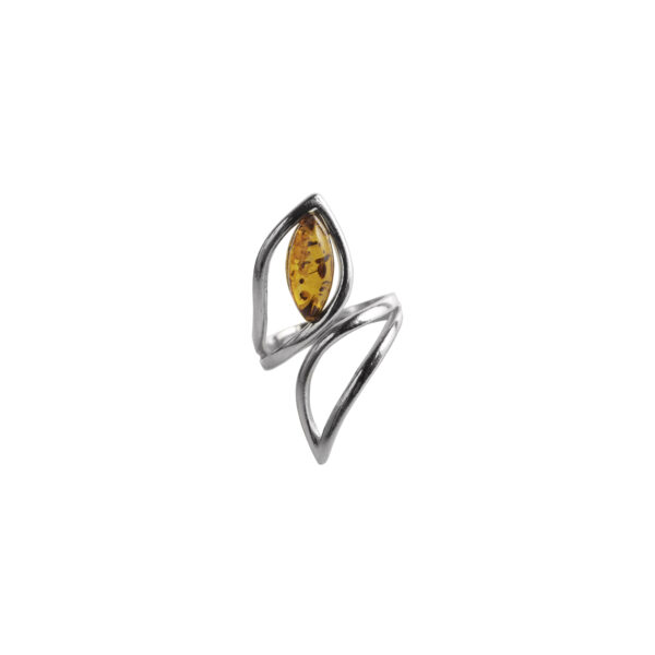 Celine silver ring with amber