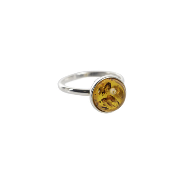 Chloe silver ring with cognac amber