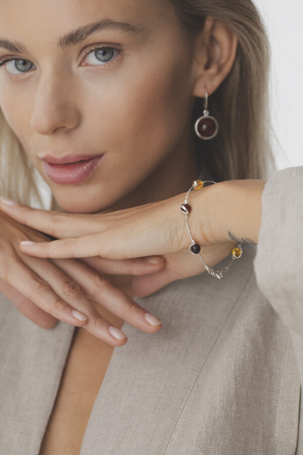Sophia silver bracelet with amber