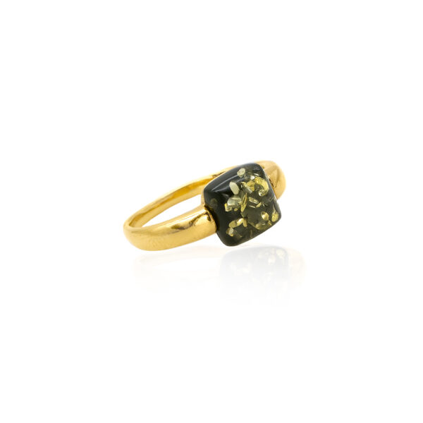 Cornelia ring with green amber